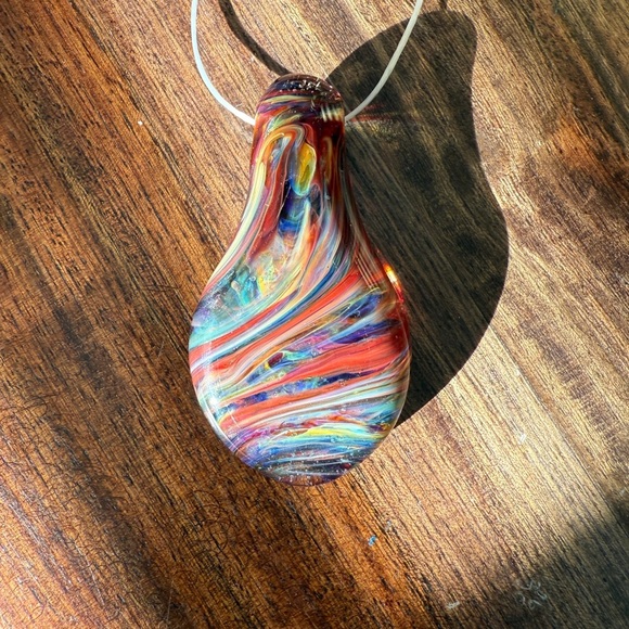 Handmade Jewelry - Multicolor Glass Pendant Necklace